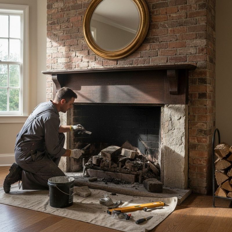 Fireplace Brick Refacing